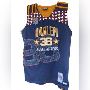 Harlem Globetrotters Size Large Men Meadowlark FUBU Limited Edition Navy Jersey